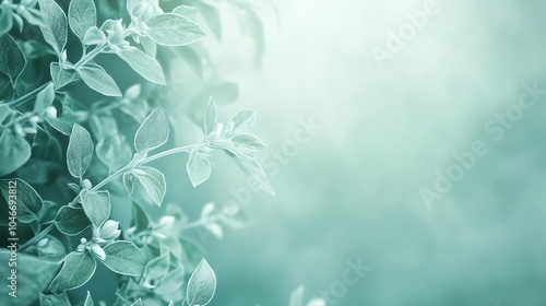 Fresh green leaves with a soft blurred background for botanical themes and nature concepts.