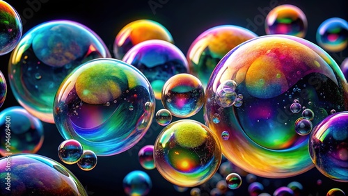 Rainbow Bubbles on Black - Urban Exploration Photography