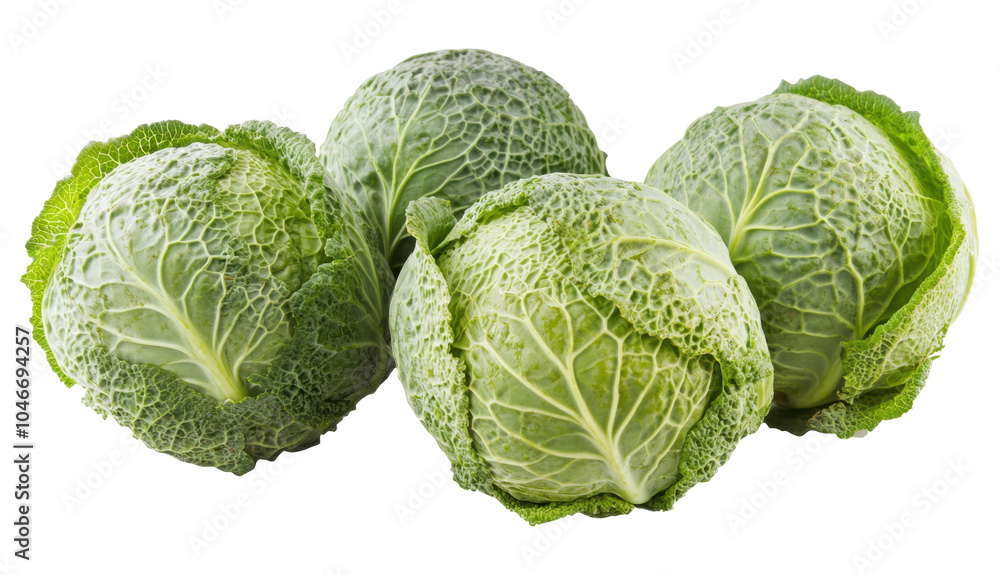Fototapeta premium Cabbage set isolated on a transparent background PNG