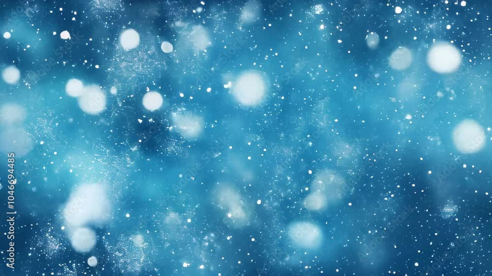 Snowflakes falling gently against a vibrant blue background during a winter evening in a serene landscape Snowflakes falling gently against a vibrant blue background during a winter evening in a serene landscape