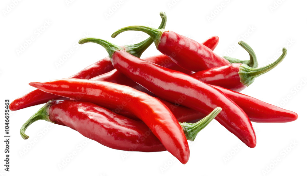 Chili red peppers isolated on a transparent background PNG
