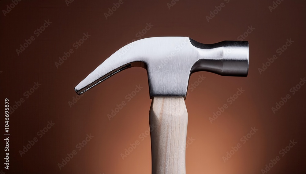 Precision Claw Hammer on Leather Surface. Ideal Tool for Carpentry, Woodwork, and Home Repairs, Featuring Smooth Steel Head and Ergonomic Wooden Handle for Maximum Control and Durability Precision Claw Hammer on Leather Surface. Ideal Tool for Carpentry, Woodwork, and Home Repairs, Featuring Smooth Steel Head and Ergonomic Wooden Handle for Maximum Control and Durability
