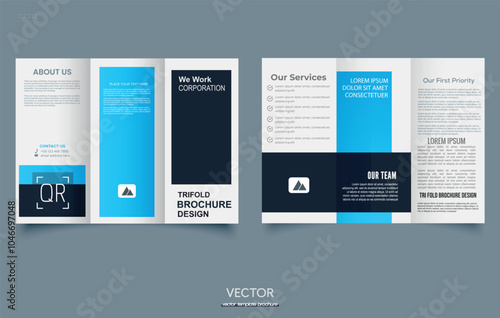 Corporate Business tri-fold brochure or Professional Company Profile Template photo