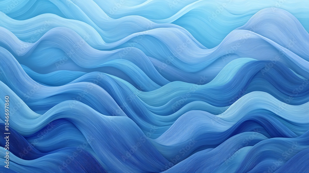 Obraz premium Abstract waves in shades of blue, creating a serene and calming visual effect, perfect for various designs.