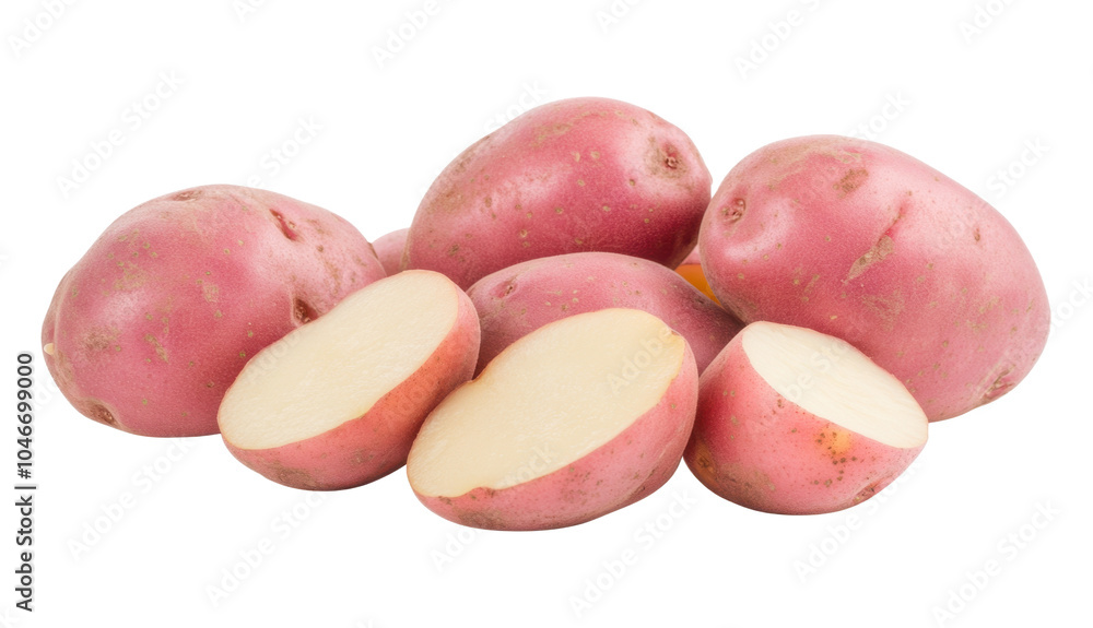 Potatoes and cut pieces isolated on a transparent background PNG Potatoes and cut pieces isolated on a transparent background PNG