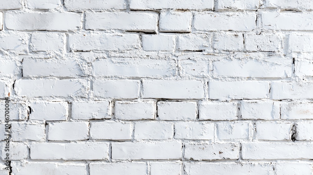 Fototapeta premium White brick wall texture with a rustic appearance, ideal for backgrounds and designs.