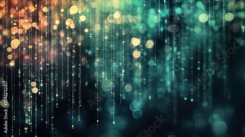 Wallpaper Mural Abstract background with bokeh lights in shades of blue, green, yellow and orange. Torontodigital.ca