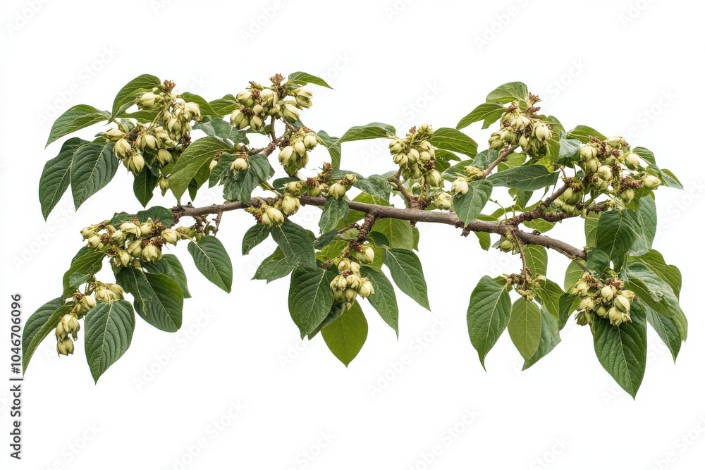 Buckeye Tree Isolated on White Background - Green Plant in Nature Environment Buckeye Tree Isolated on White Background - Green Plant in Nature Environment