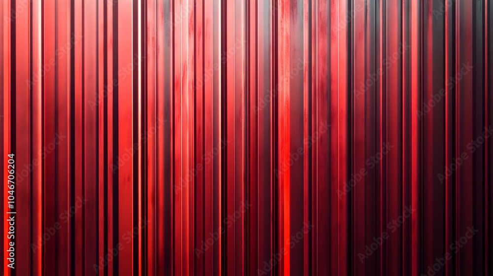 Vertical Metal Wall with Red and Black Lines Vertical Metal Wall with Red and Black Lines