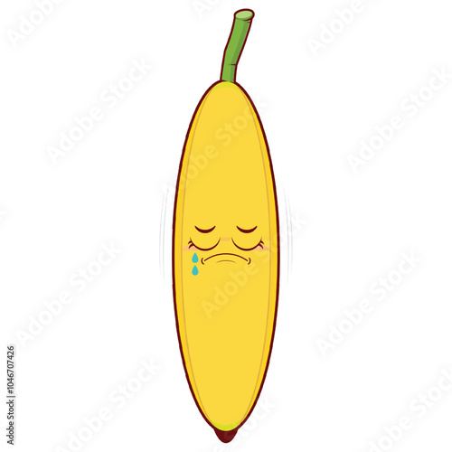 banana crying face cartoon cute