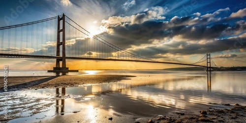 Wallpaper Mural Suspension bridge at low tide in Kingston upon Hull England Torontodigital.ca