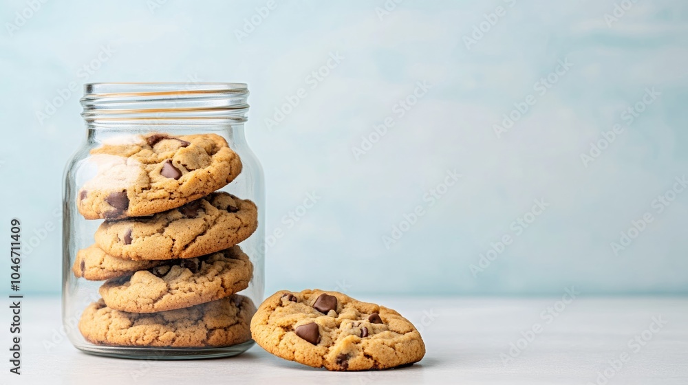 Cookie jar filled with homemade peanut butter cookies, with one cookie half-eaten beside it, celebrating National Cookie Day Cookie jar filled with homemade peanut butter cookies, with one cookie half-eaten beside it, celebrating National Cookie Day
