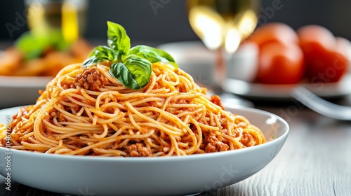 Family gathered around a table, passing bowls of spaghetti and laughing, celebrating National Spaghetti Day with a festive meal 