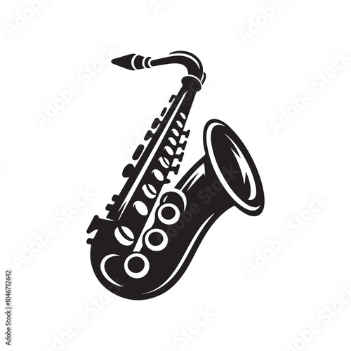 Classic Saxophone Silhouette in Vector Format.