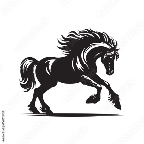 Horse Silhouettes - Vector Illustration.