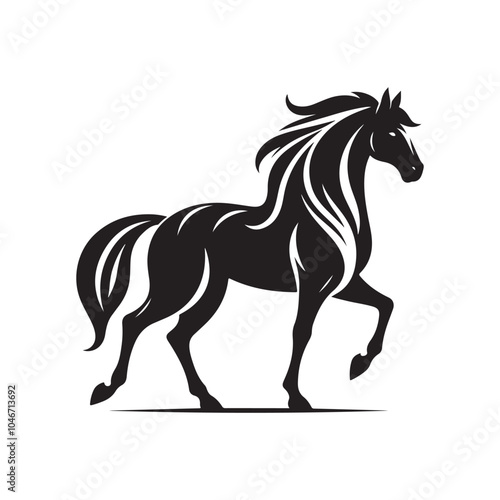 Horse Silhouettes - Vector Illustration.