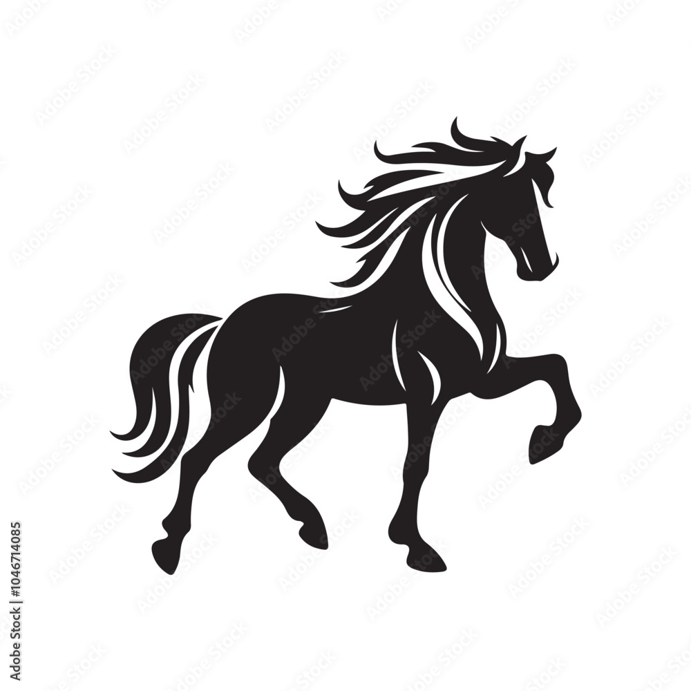 Stylish Horse Vector Silhouette Design. Stylish Horse Vector Silhouette Design.