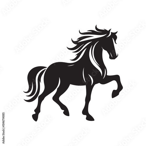 Stylish Horse Vector Silhouette Design.