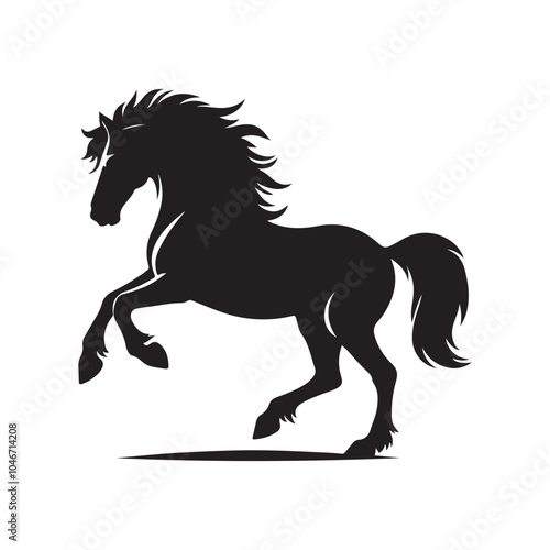 Stylish Horse Vector Silhouette Design.