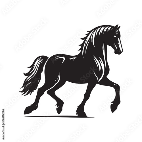 Stylish Horse Vector Silhouette Design.