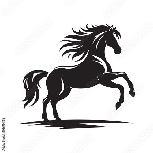 Black Horse Silhouette Vector.
