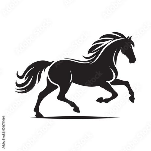 Black Horse Silhouette Vector.