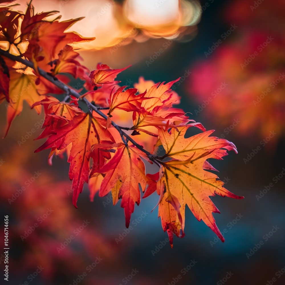 Glowing autumn leaves with rich hues illuminated by warm light for nature photography enthusiasts Glowing autumn leaves with rich hues illuminated by warm light for nature photography enthusiasts