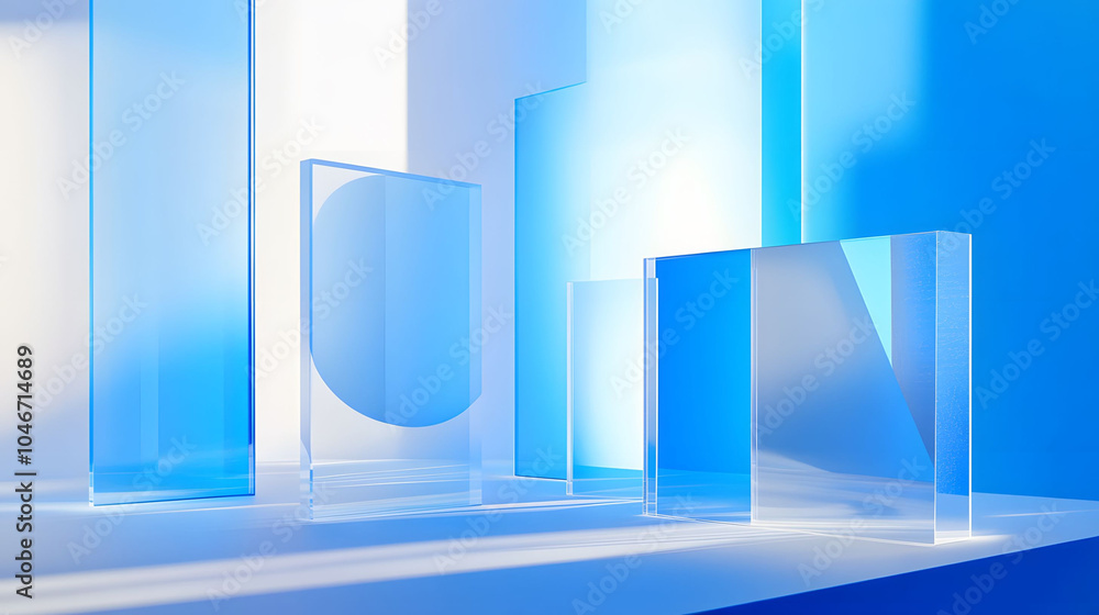 Blue glass shapes Blue glass shapes