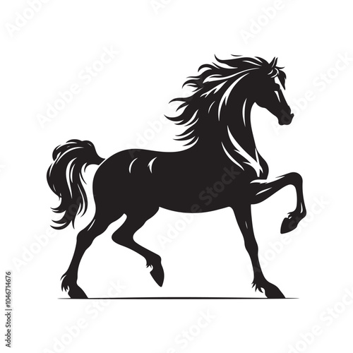 Minimalistic Horse Silhouette Vector Art.