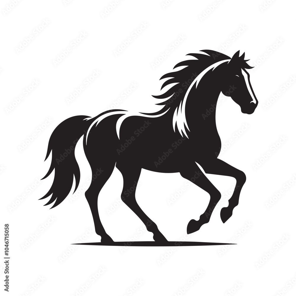 Horse Silhouettes in Vector Format - Elegant Design. Horse Silhouettes in Vector Format - Elegant Design.