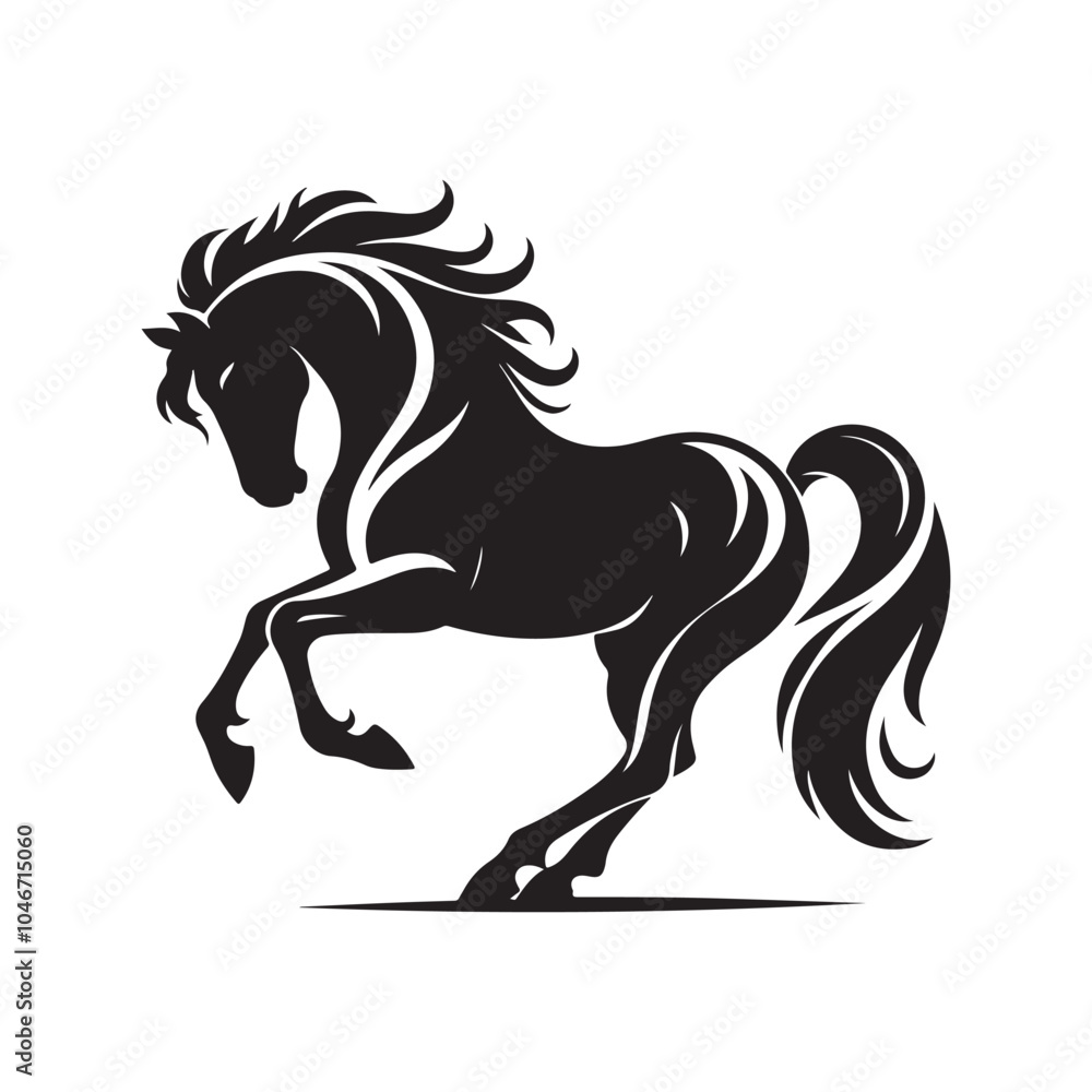 Obraz premium Horse Silhouettes in Vector Format - Elegant Design.
