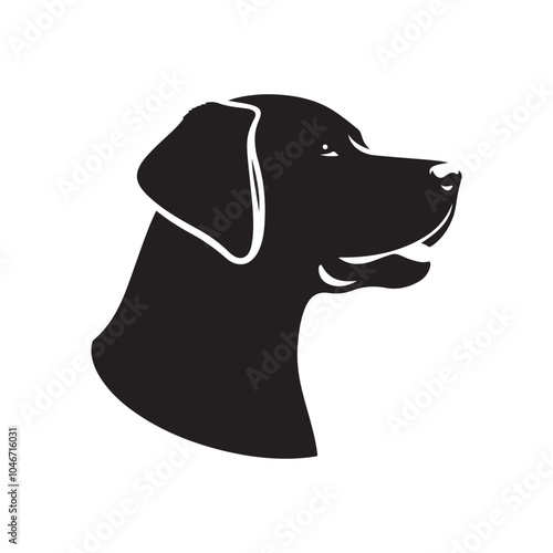 Simple Black Dog Silhouette Vector Graphic.