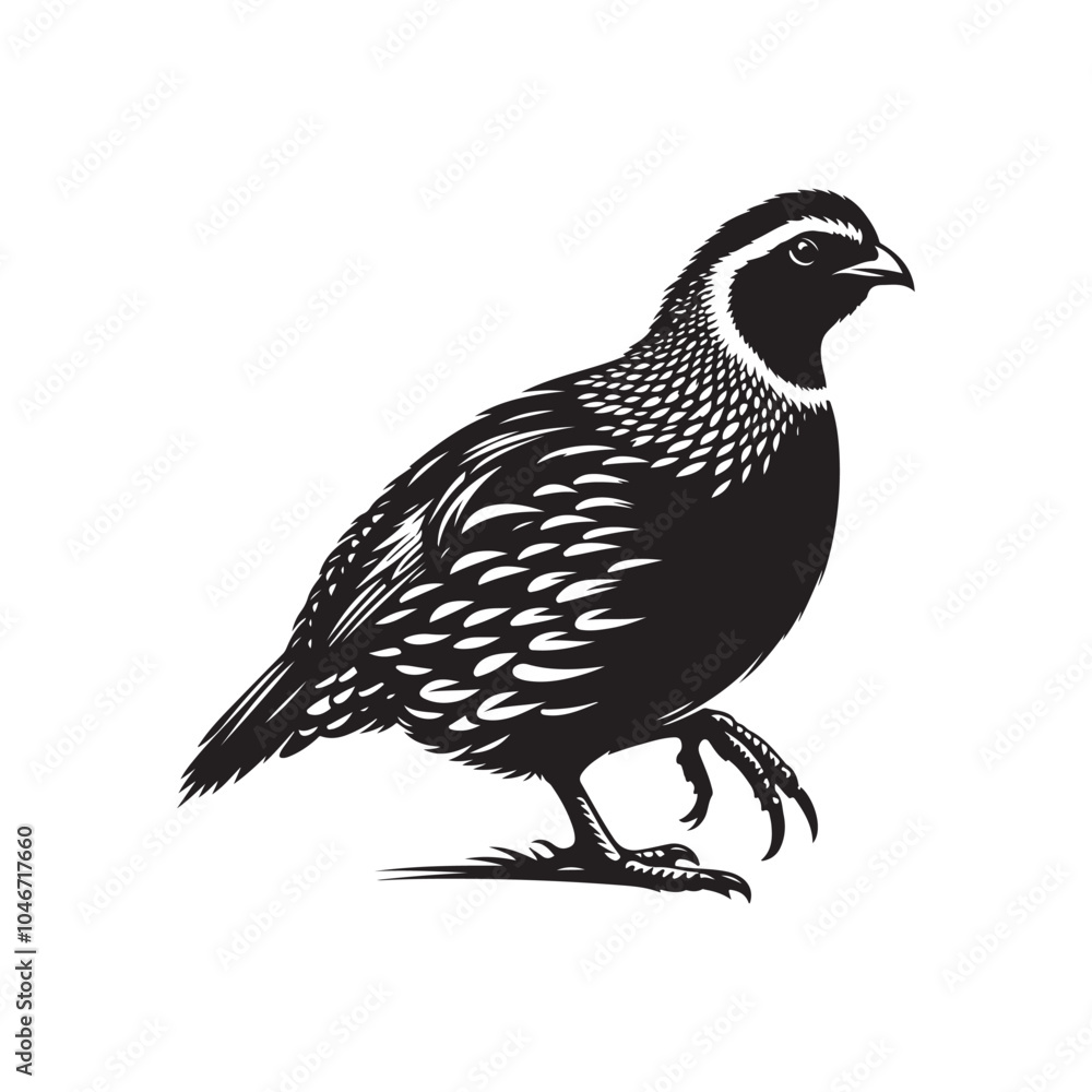 Obraz premium Simple Quail Bird Silhouette Vector Illustration.
