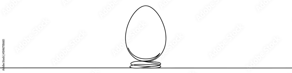 Continuous line drawing of an easter egg with a minimalist design. Vector illustration. Continuous line drawing of an easter egg with a minimalist design. Vector illustration.
