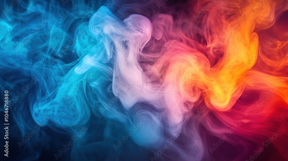 Artistic smoke patterns merging with colors. Artistic smoke patterns merging with colors.