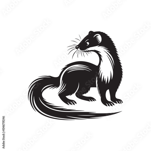 Wallpaper Mural Weasel Silhouette Vector Art on White Background. Torontodigital.ca