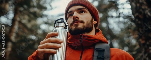 Man Holding Reusable Stainl...