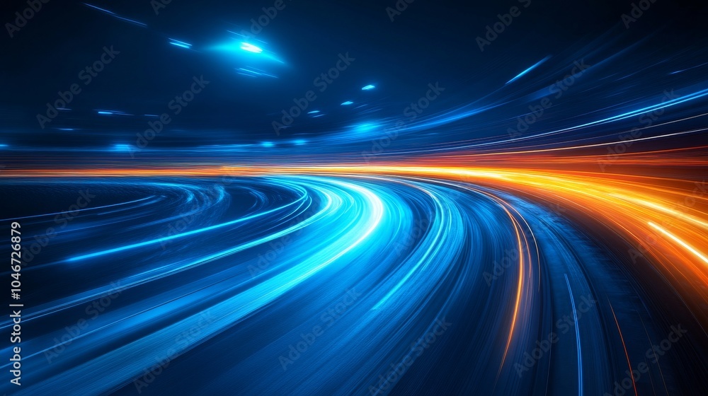 Speed line in blurred blue background, futuristic abstract background Speed line in blurred blue background, futuristic abstract background