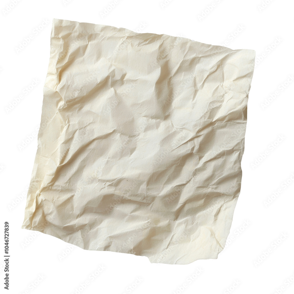 Crumpled Paper Texture - Isolated on Black Background Crumpled Paper Texture - Isolated on Black Background