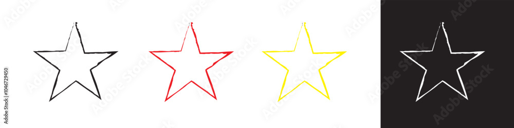 Fototapeta premium Star stroke icon set. vector isolated on a white background. vector illustration.