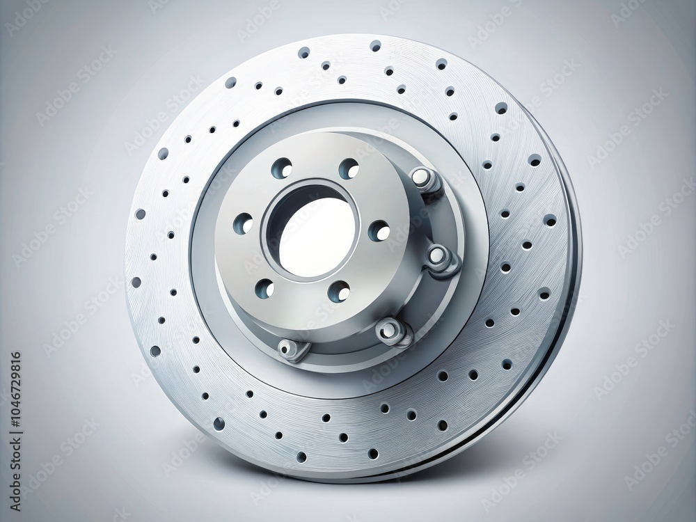 Isolated White Vector Illustration of a Disk Brake with Pads for Automotive and Mechanical Designs, Perfect for Technical Manuals and Engineering Graphics Isolated White Vector Illustration of a Disk Brake with Pads for Automotive and Mechanical Designs, Perfect for Technical Manuals and Engineering Graphics