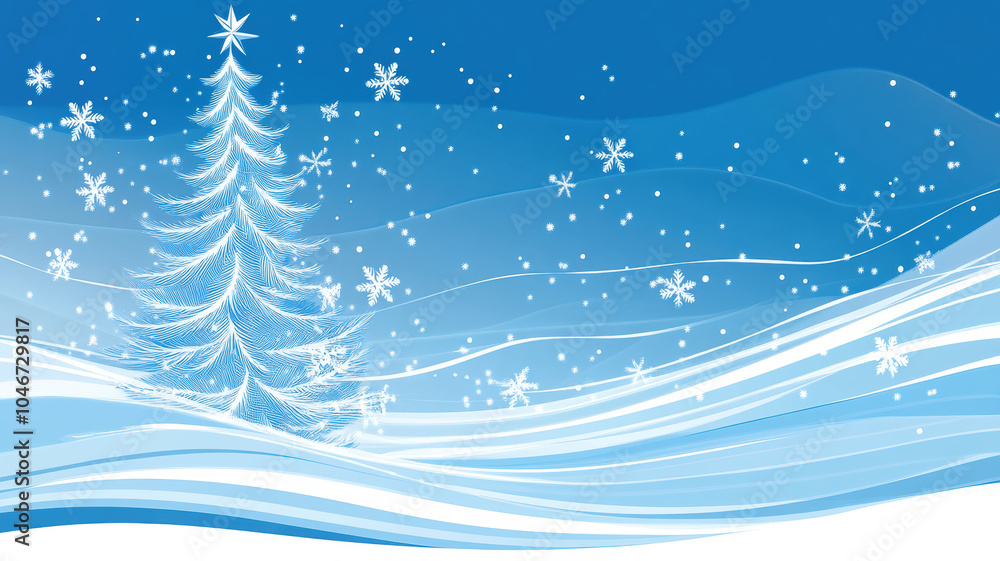 Christmas tree illustration with light trails Christmas tree illustration with light trails