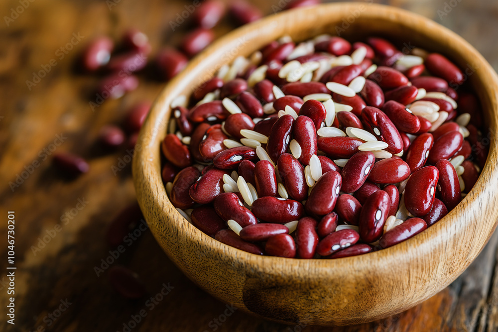 red kidney beans in a wood bowl red kidney beans in a wood bowl
