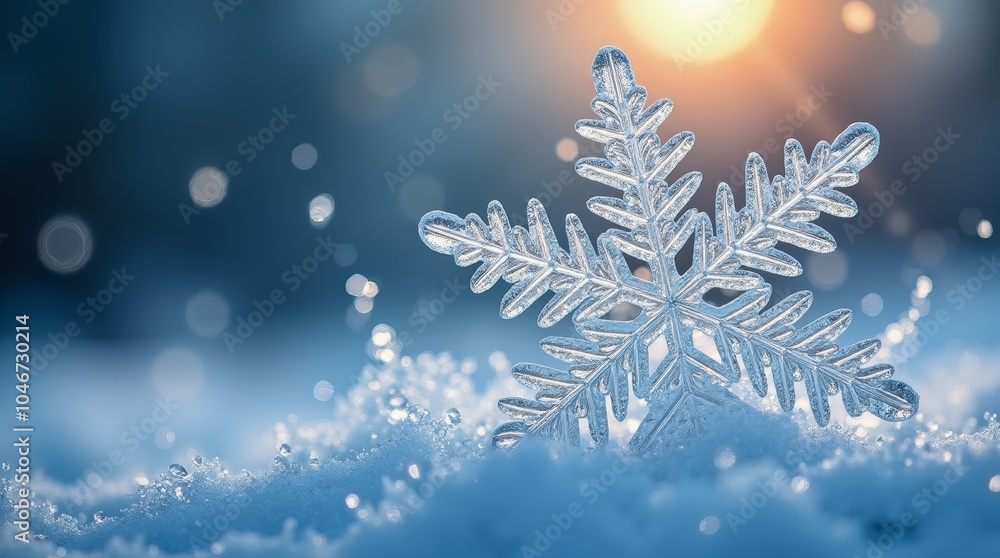 Snowflake in Snowy Landscape Snowflake in Snowy Landscape