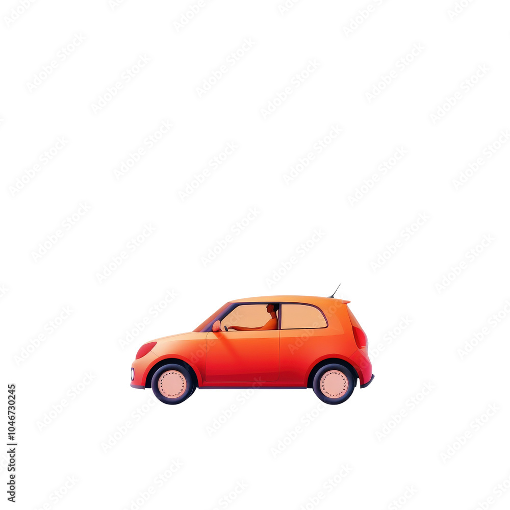 Obraz premium Stylish red car on a white isolated background