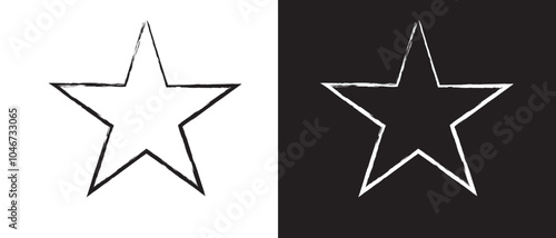 Star stroke icon set. vector isolated on a white background. vector illustration.