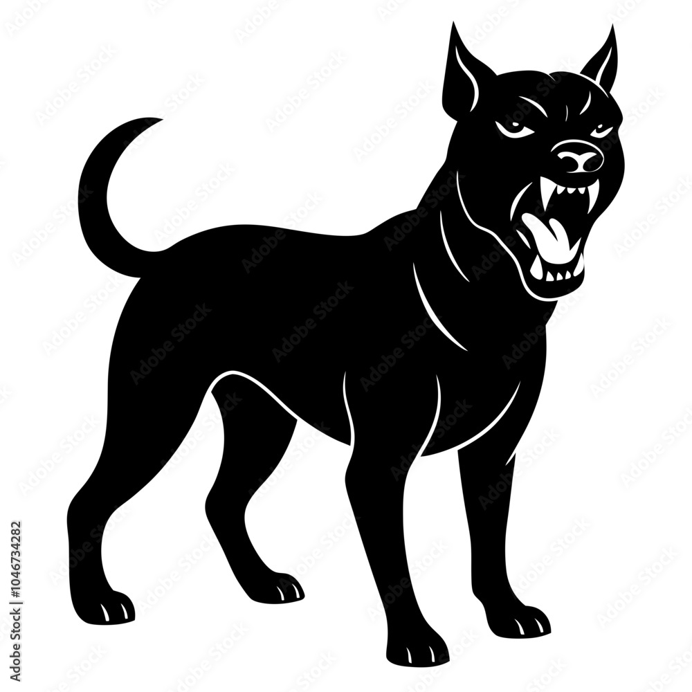 Angry dog silhouette vector illustration Angry dog silhouette vector illustration