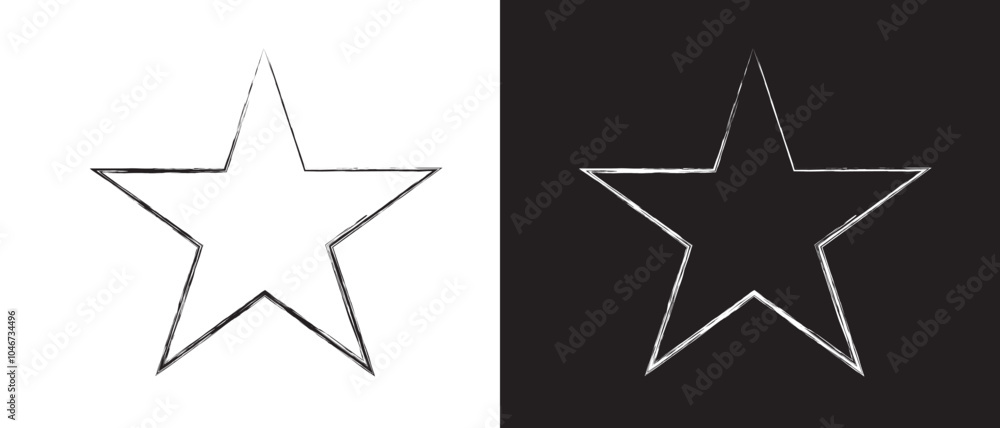 Obraz premium Star stroke icon set. vector isolated on a white background. vector illustration.