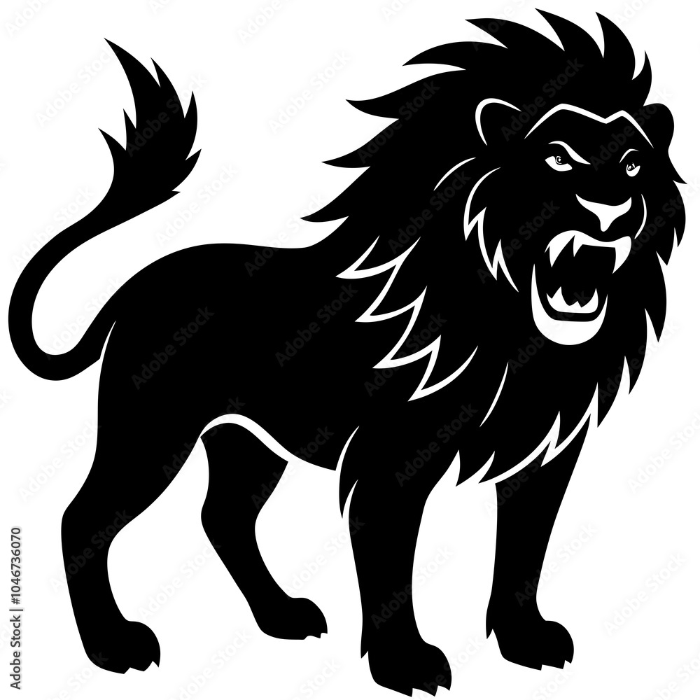 Fototapeta premium Lion cartoon isolated on white