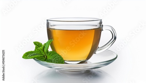 Peppermint Tea on white background isolated. Beverage. Drink.